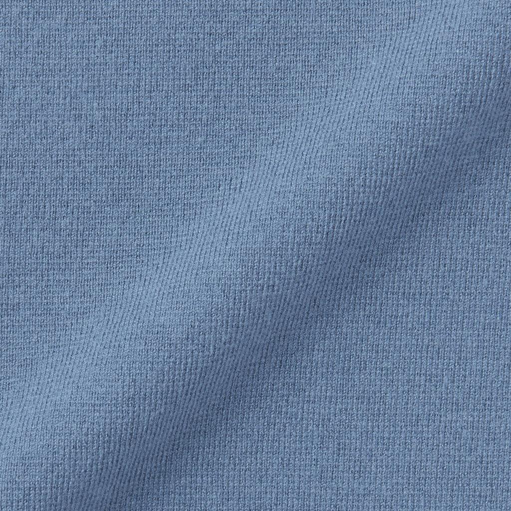 MUJI Washable Milan Rib Crew Neck Size AA0QYA4A Men's Sweater, Blue, L,