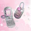 Cute Star Kpop Photocard Holder Keychain in Mobile Phone Design, Protective Cover for Photo Cards, Faux Leather ID Card Case