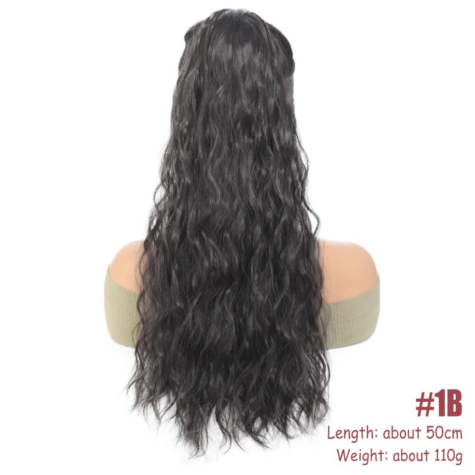 WTB 20 Inch Drawstring Ponytail Synthetic Wig Small Roll Drawstring Long Ponytail Natural Fluffy Gradient Drawstring Ponytail