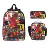3Pcs 31 Minutos Backpack Set for Boy Girl Pen Bags Bookbag Sets with Lunch Box For Primary School Students Knapsack