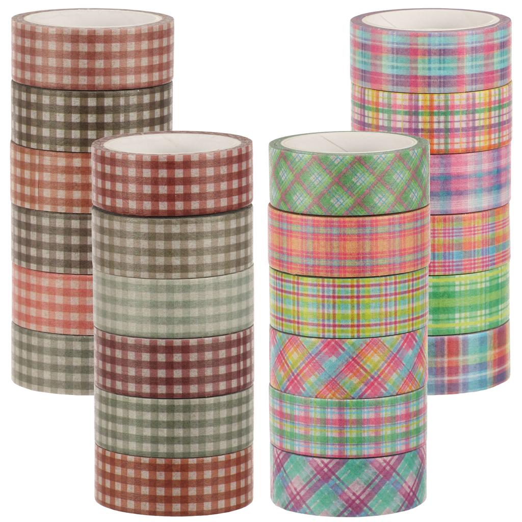 24 Roll Watercolor Washi Tape Set 15 Mm Vintage Floral or Lattice Decorative Masking Tape for Art DIY Craft Scrapbook Envelope