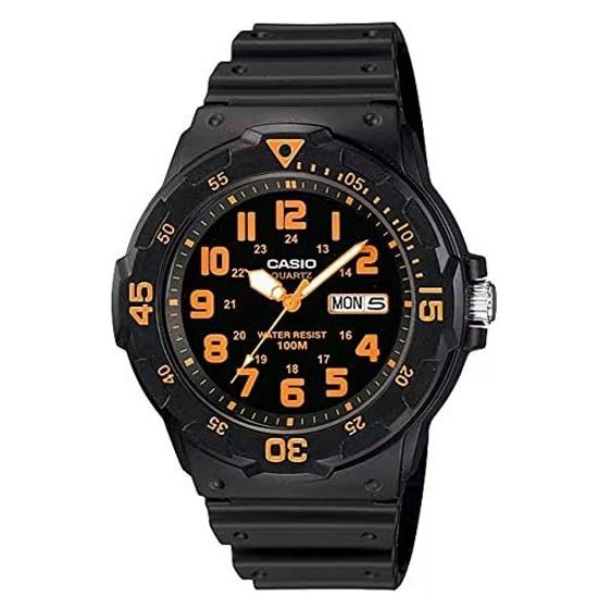 Casio Standard Quartz Wristwatch MRW-200H-4BV Mens BlackOrange Overseas Model