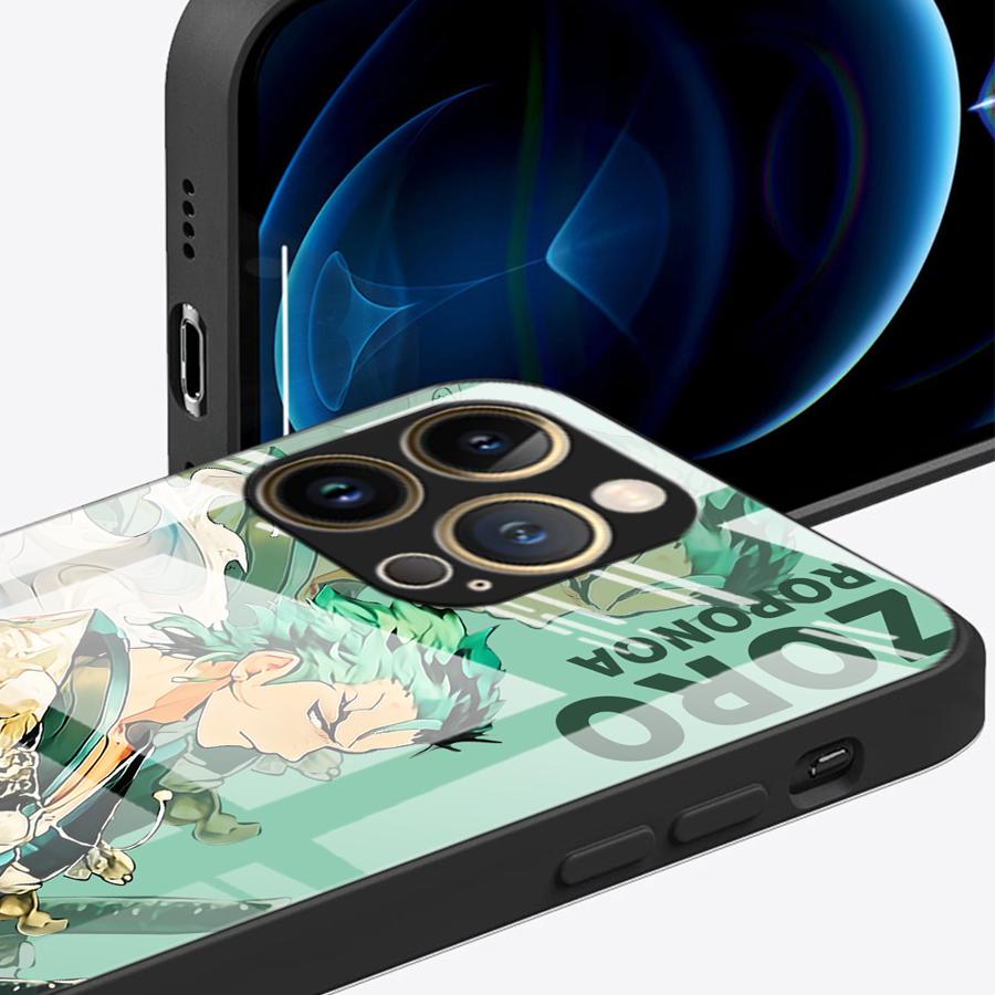 Glass Phone Cover Case for iPhone 17 Pro Max 11 16 15 Plus 8 Air 13 XR 12 14 OneS P-ieceS Luffy Zoro