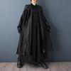 Long Sleeve Oversized Hooded Vintage Black Casual Loose Autumn Spring Winter Trench Coat for Women Outerwear