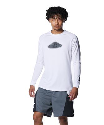 CURRY TECH GRAPHIC LS LG T-SHIRT, White, Black,