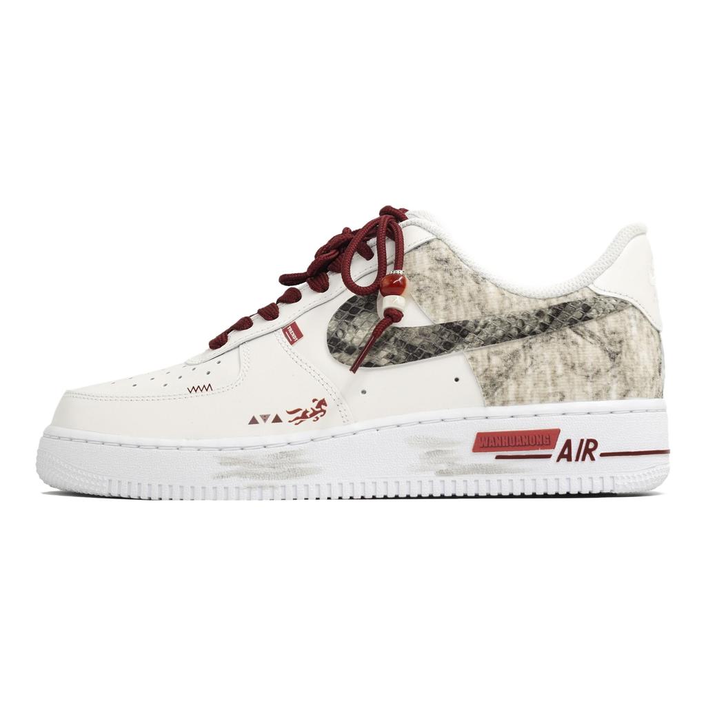 Nike Air Force 1 Wan Hua Nong, Chi Li Ying Nian, Shopping Bag Low top Skateboard Shoes Women's White Red DH2920-111(Team113-S-BOX)