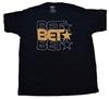 BET Mens Black Entertainment Network Stacked Logo Black Shirt New 3XL