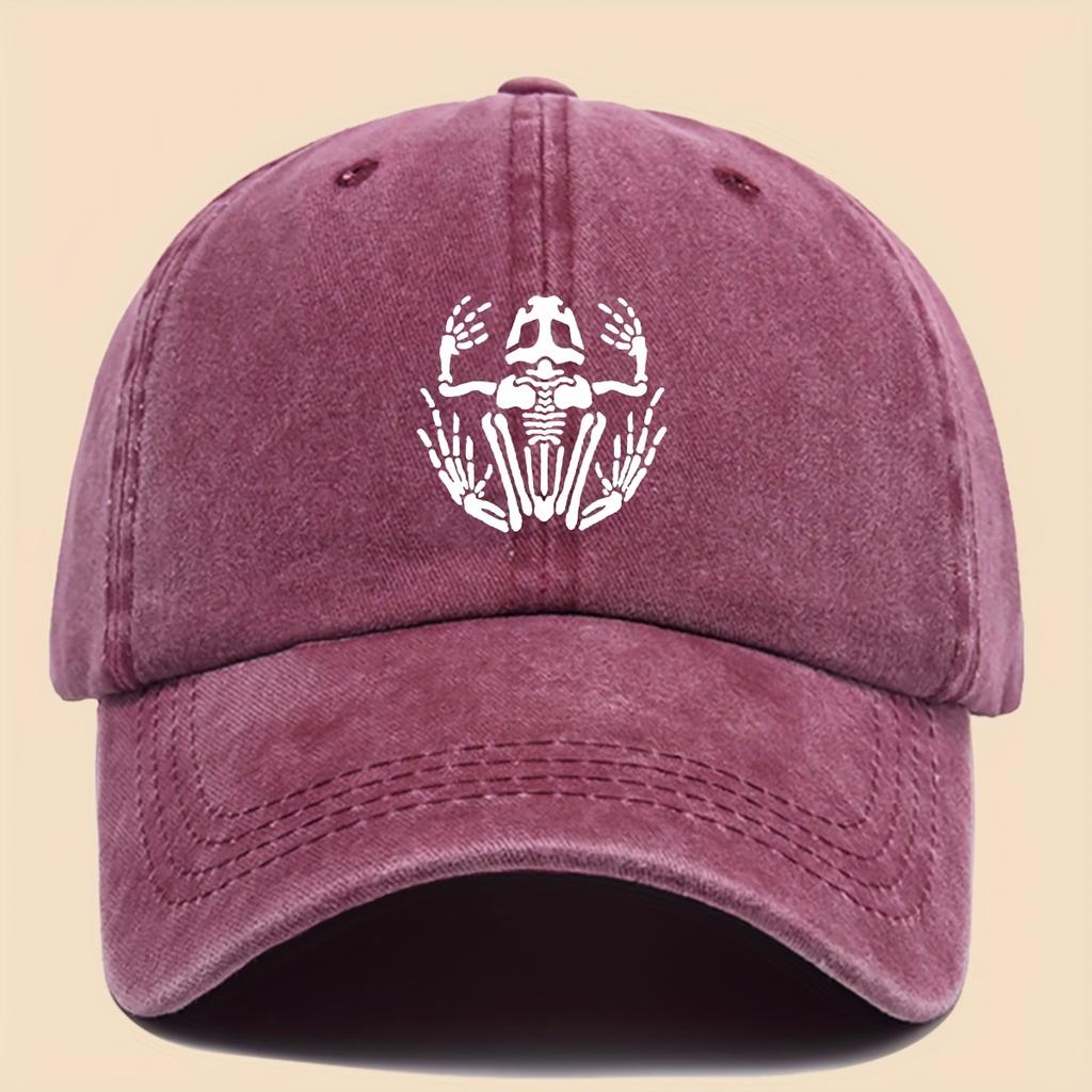 Baseballkappe mit Skelettfrosch-Aufdruck für Männer und Frauen, zum Angeln und für Outdoor-Erkundungen, Geschenk zum Vatertag und Muttertag