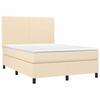 3141622 vidaXL Lit à sommier tapissier avec matelas Crème 140x200 cm Tissu