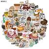 10 30 50PCS Cute Cartoon Coffee Stickers PVC Girl Toy DIY Stationery Luggage Suitcase Laptop Pegatinas Graffiti Sticker Decal F5