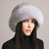 New Genuine Real Natural Knitted Mink Fur Hat Luxury Women Handmade Knit Fashion Winter Headwear Warm Real Fox Fur Beanies Caps