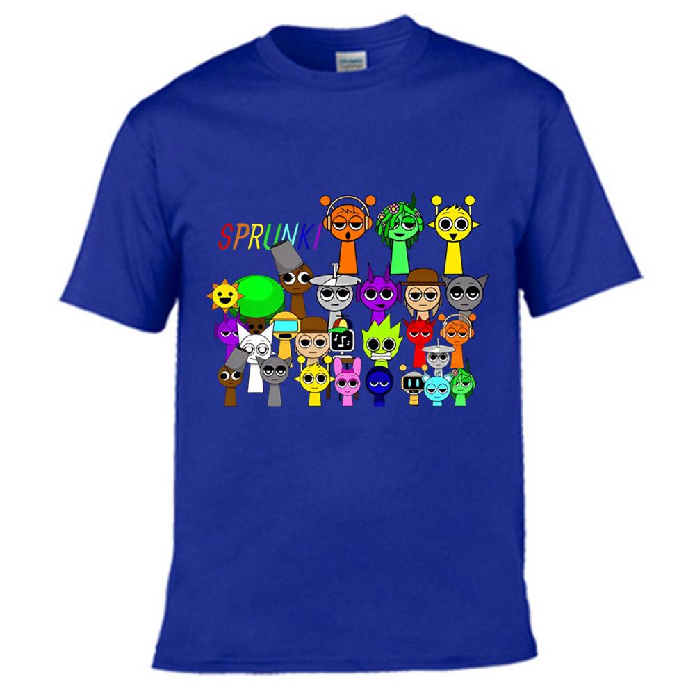 

Sprunki T Shirt Men Fashion Casual Cartoon Incredibox T-Shirts Loose O-Neck Short Sleeve High Quality Cotton Tees S