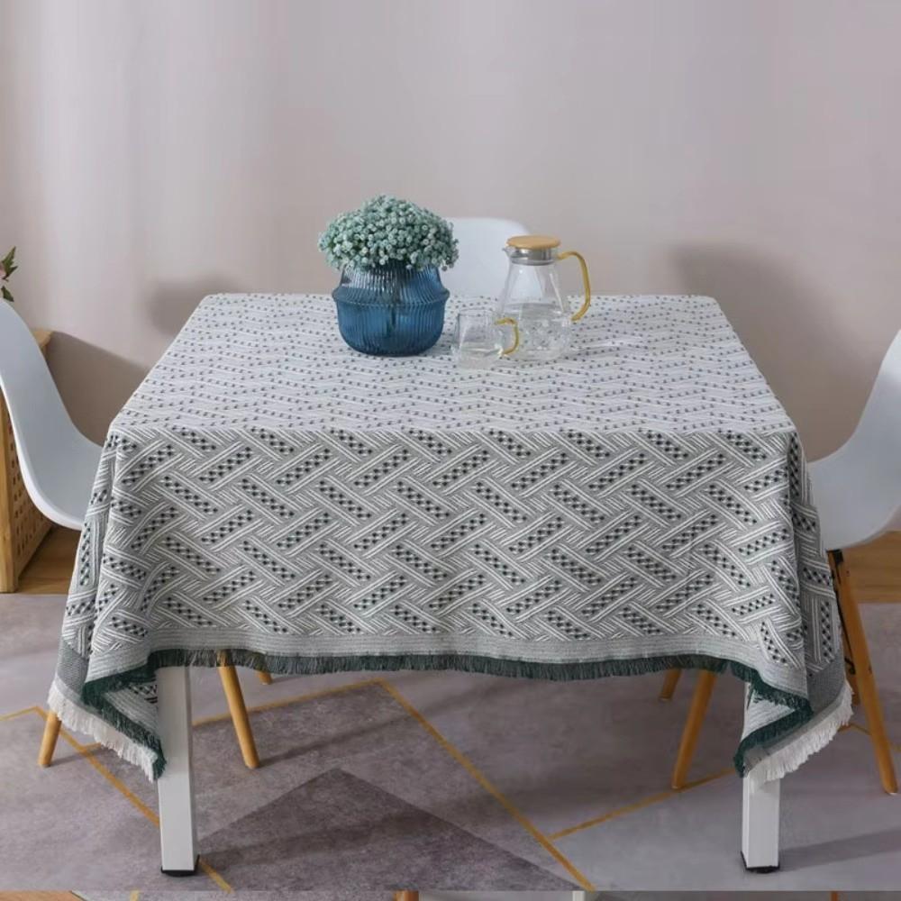 Decorative Tea Table Cover Fringe Edge Rectangular Tablecloth Retro Cloth Deskcloth Home Textile