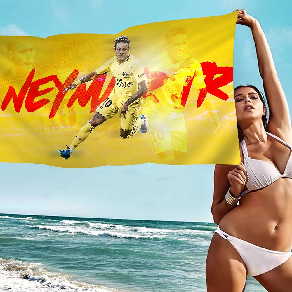 N-Neymar Jr Stella del Calcio Asciugamano da Bagno Microfibra Morbido Assorbente Traspirante Per Bambina Bambini Decorativo Cartone Animato Asciugamano da Spiaggia