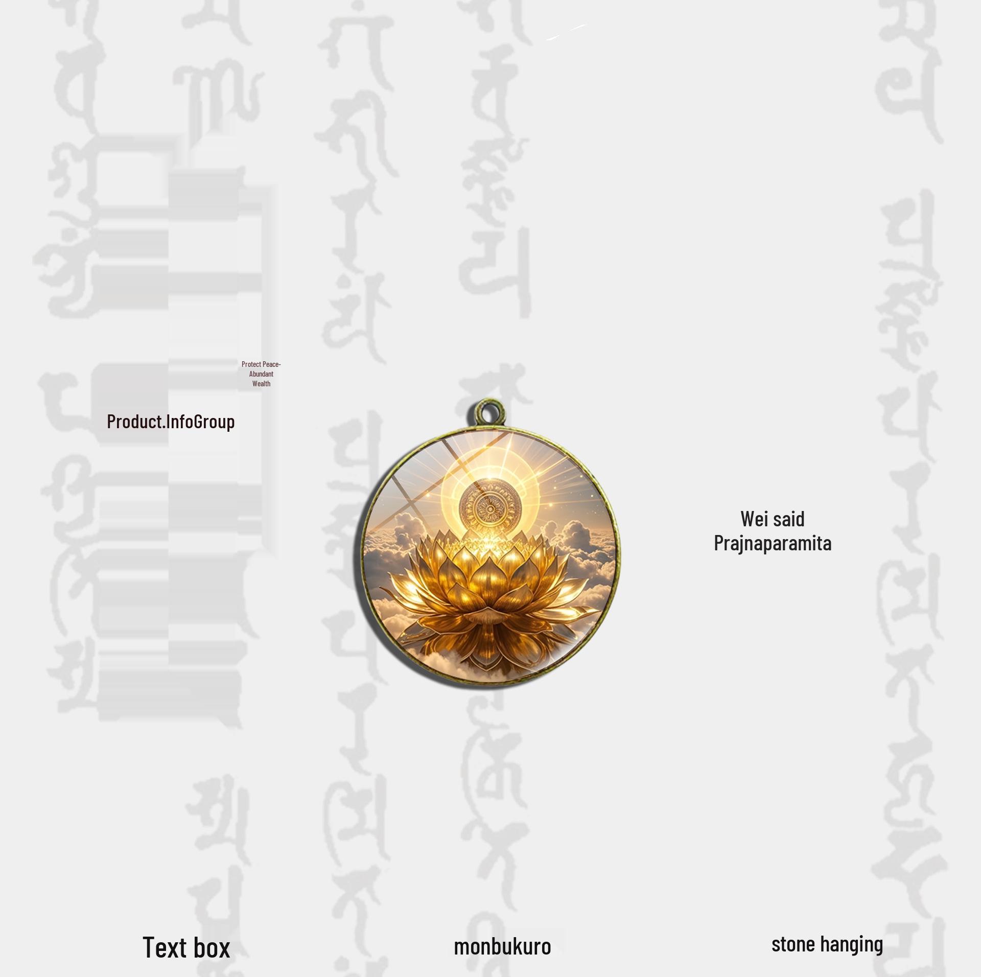 

4 см Подвеска «Солнечный Золотой Лотос» из античной бронзы с бирюзовым камнем