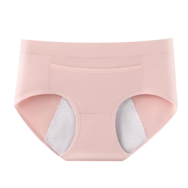 Period Panties Women's Menstrual Underwear Waist Briefs with Front Pocket Design, Absorbent Gusset, Breathable Cotton Blend Wear