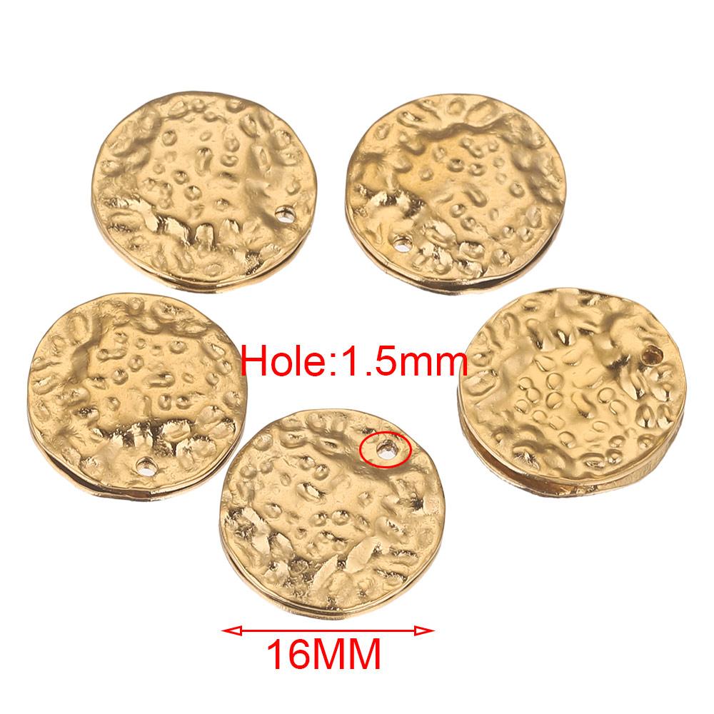 5 szt. Stal Nierdzewna Zawieszki Serca Do Biżuterii Tłoczone Pozłacane Okrągłe Materiały Do Wyrobu Kolczyków Złącza Zawieszek Elementy DIY