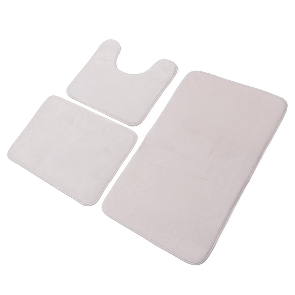 3 Pieces Toilet Mat Set Non Slip Water Absorbent Washable Bathroom U Shaped Toilet Rug Set for Home Toilet Training