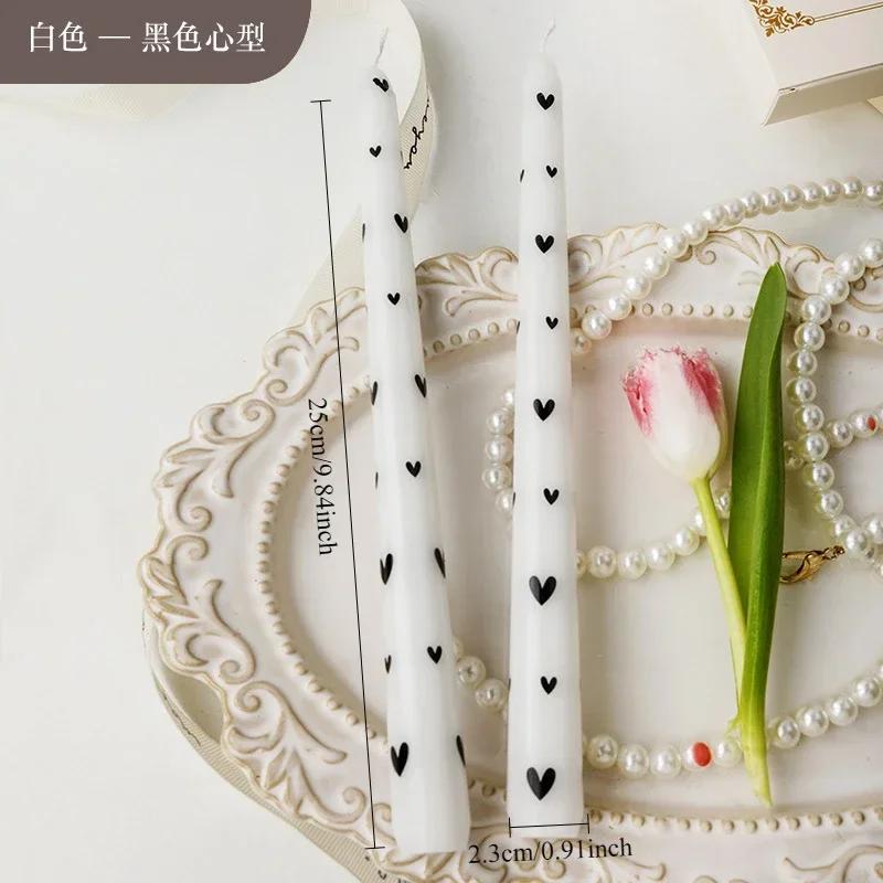 Printed Long Pole Candles European Romantic Candles Dinner Wedding Holiday Family Cross Border Smoke Free Candle Home Decorative