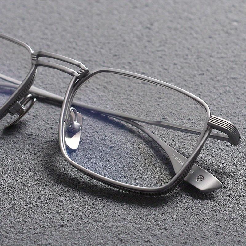 Retro Square Prescription Glasses Frame for Men Women Pure Titanium Fashion Anti Blue Light Optical Glasses Brand Designer Spectacles