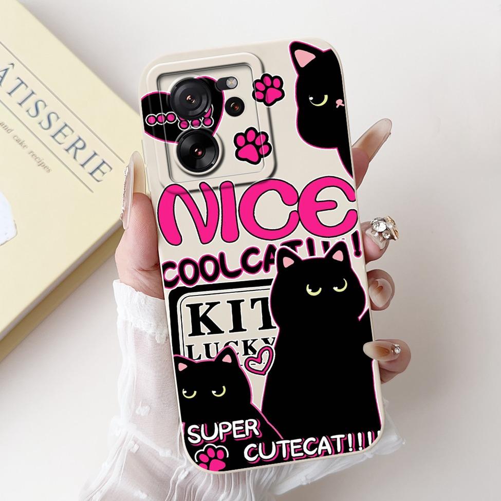 For Xiaomi 13T Pro Case 13T Silicone Cute Cartoon Cat Fashion Luxury Funny Shockproof Back Cover For Xiaomi 13T Phone Case Funda