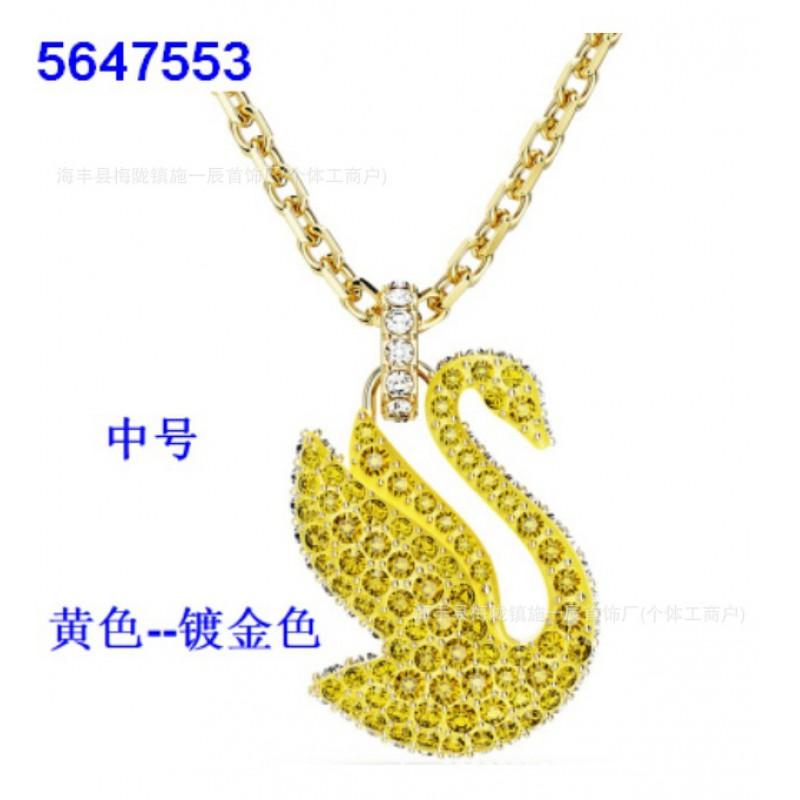 Womens Gradient Blue Swan Necklace Classic Clavicle Chain Fashion Jewelry
