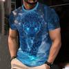 Animal Theme 3D Printed Short Sleeved T-shirt Fashionable Comfortable Soft Breathable Large Loose Summer Mens T-shirt