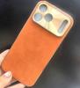 Compatible with Apple 17 Pro Max/16/15: Lambskin Leather Electroplated Metal Lens Drop-proof Case.