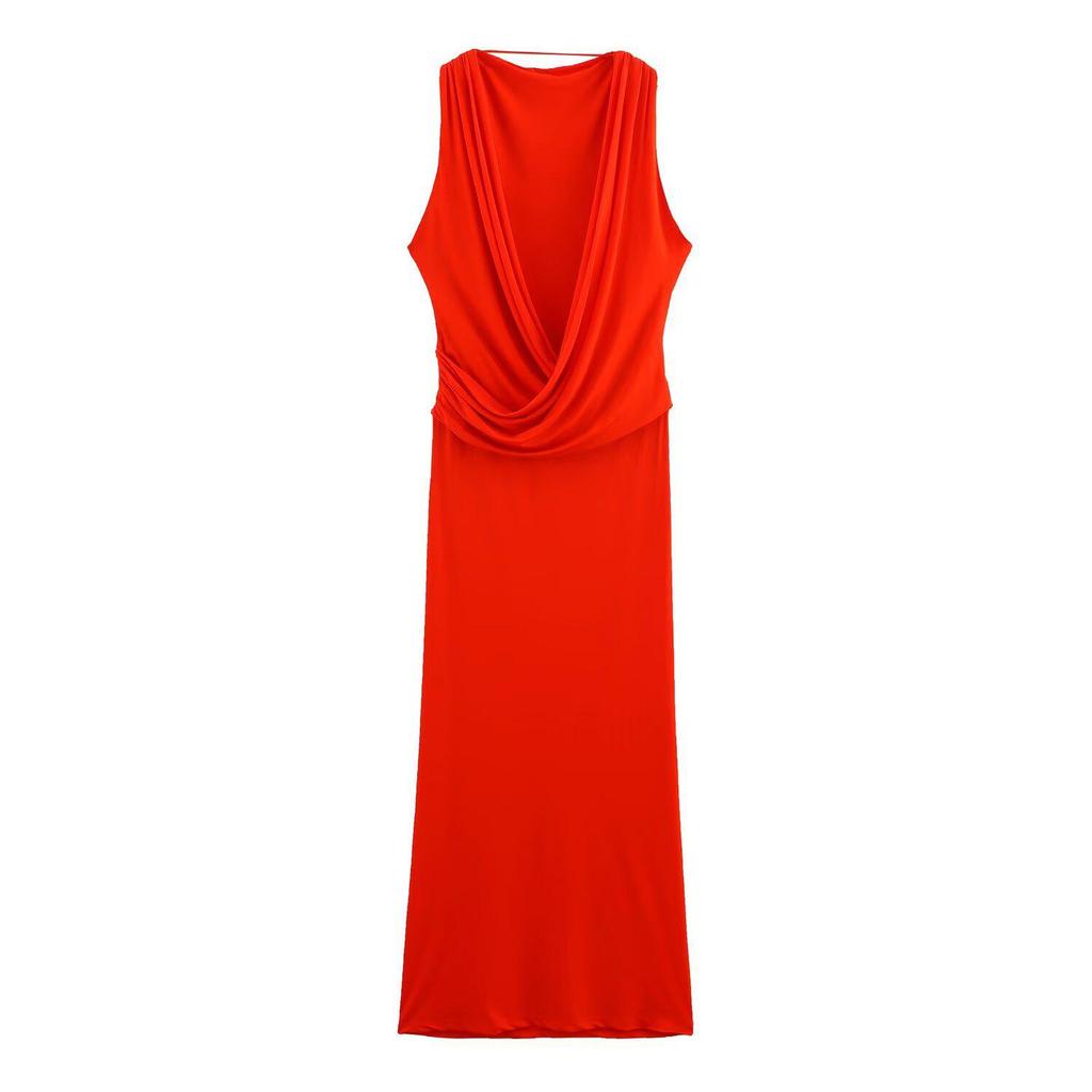 2025 Spring/Summer Women's Slim Fit Sleeveless Backless Dress
