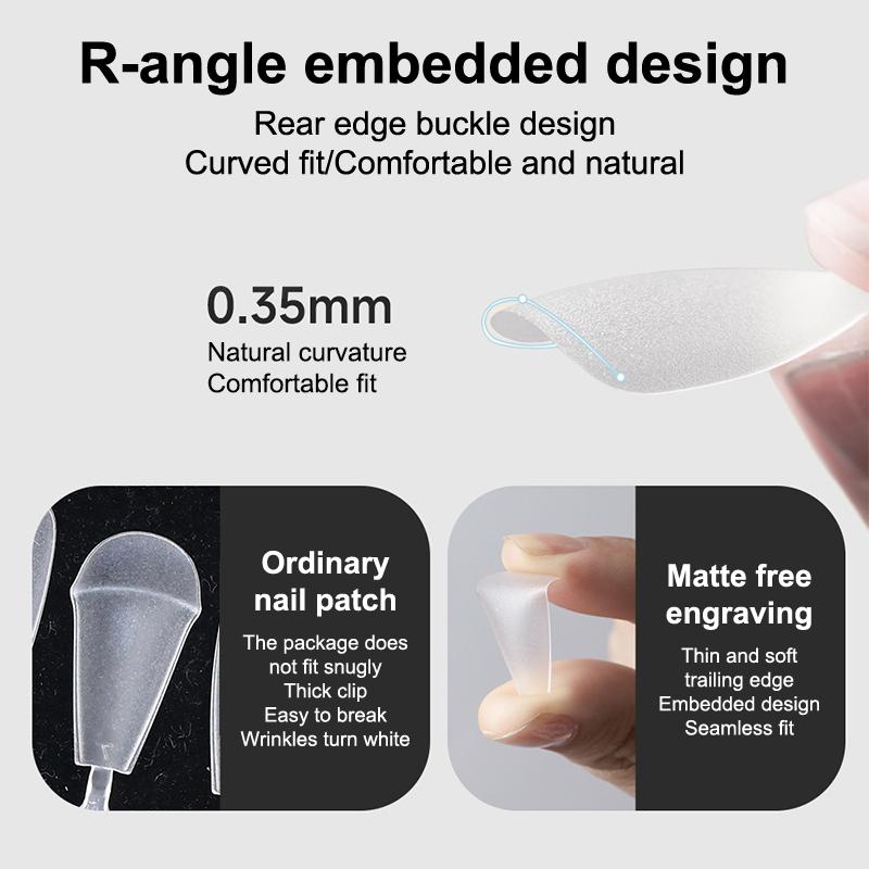300 Pcs/Bag Fake Nail Tips Matte Coverage Transparent False Nails Tips Gel Nails Extension Diy Practice Nail Tool