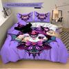3pcs Kuromi Bat Print Bedding Set (1 Cover + 2 Pillowcases, Without Inserts), This Printed Bedding Set is Soft and Comfortable, Suitable for