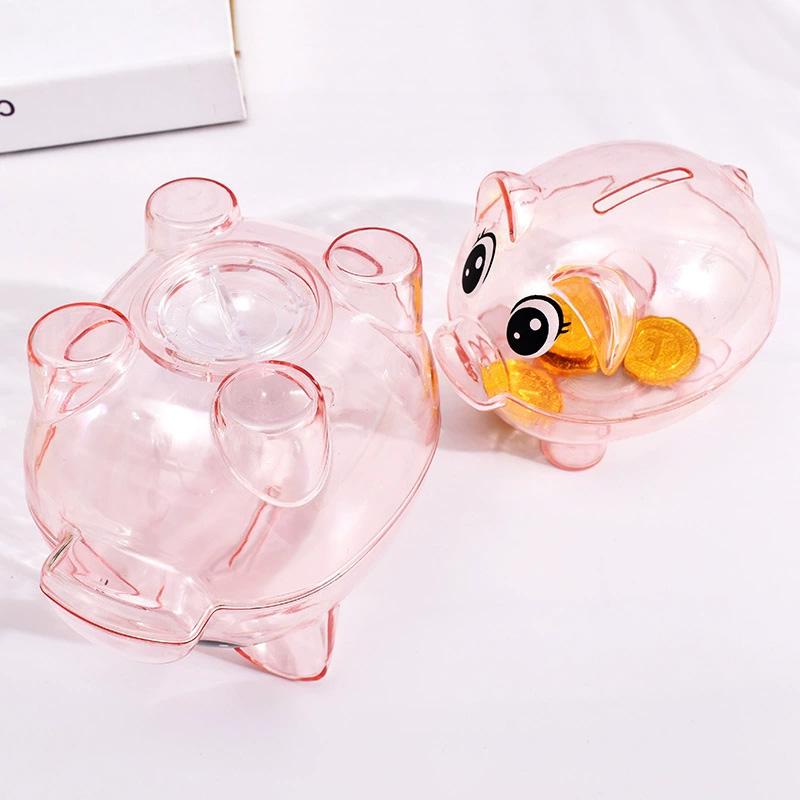 1PC Collectible Saving Box Reusable Coin Money Cash Transparent Money Box For Gift Kids Pig Figure Ornament Storage Bank