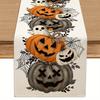 1pc Halloween Table Runner - Jack-o'-lanterns, Spider Webs, Pumpkin Decorations - Farmhouse Kitchen Dining Party Decoration