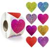 Colorful Heart & Star Laser Stickers for Valentine's, Wedding Cards & Gift Sealing