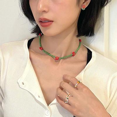 Blume Schmetterling Perlen Halskette Exquisite Mode Frauen Luxus Persönlichkeit Schlüsselbein Kette Anhänger Mädchen Ins Stil Schmuck Geschenke Zubehör