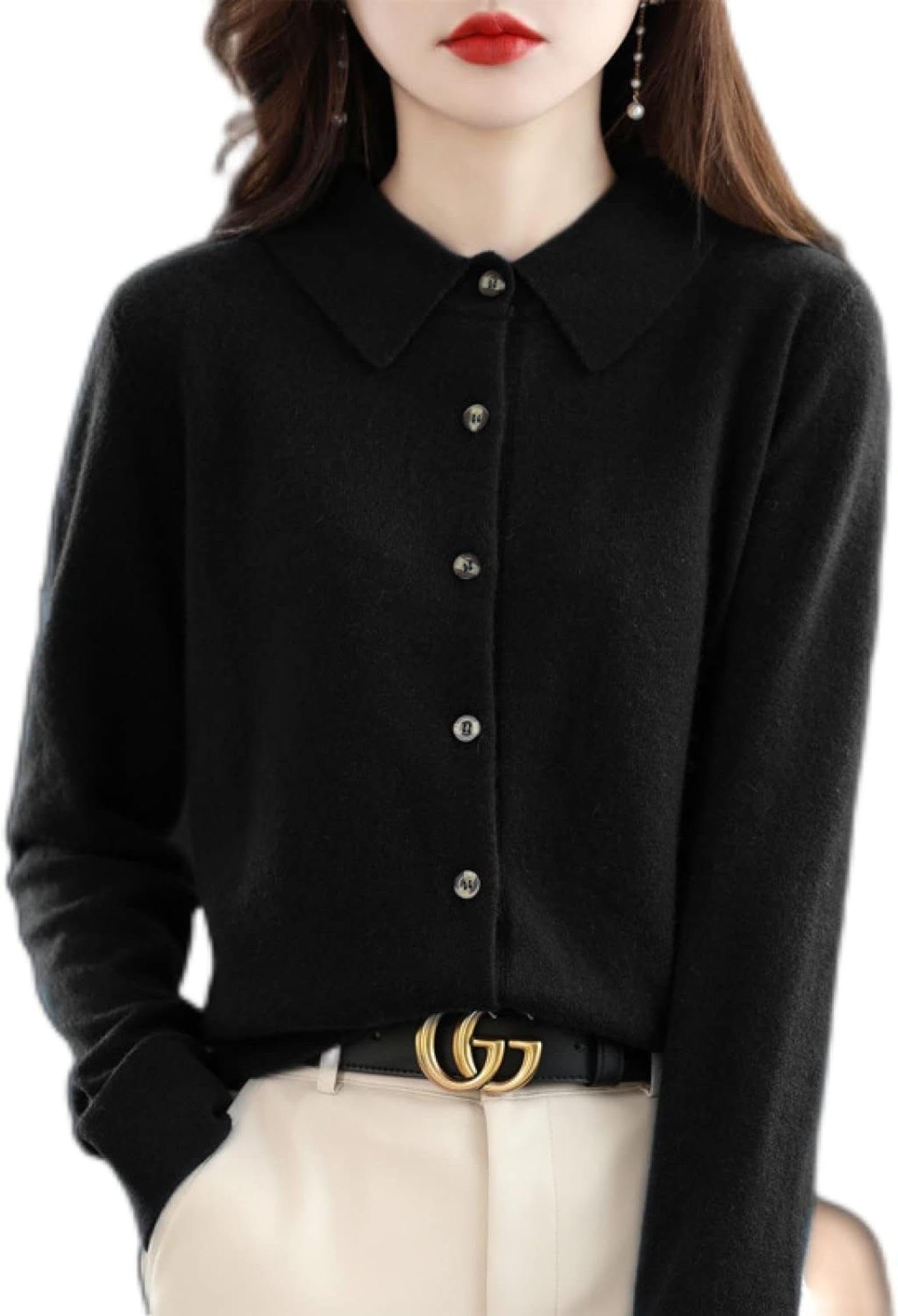 

вязаный короткий длинный вязаный однотонный вязаный идеально для и или на каждый день Размер Женский кардиган, длина, рукава, с воротником, свитер с открытой передней частью, цвет, топ, чёрный