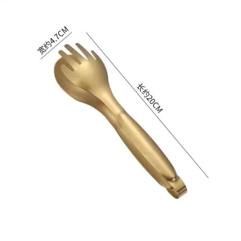 Abdo 304 Stainless Steel Golden Buffet Serving Tongs