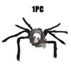 2PCS Halloween Plush Spider Skull Veil Horror Party Haunted House Decoration Props Simulation Spider Halloween Simulation Spider