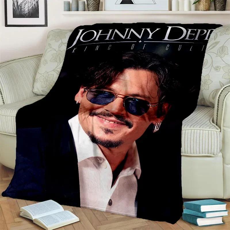 Deka série 3D tisku Johnny Depp, Měkká přehozová deka pro domácnost Ložnici Postel Pohovku Piknik Cestování Kancelář Krycí deka na odpočinek Děti