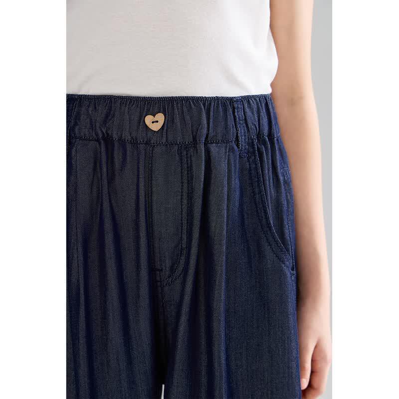 Mucmukn Girls' Lyocell Tencel Wide-Leg Jeans