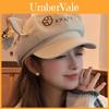 Cotton Cat Eared Beret Hat With Embroidered Letters For Spring And Fall Casual Wear