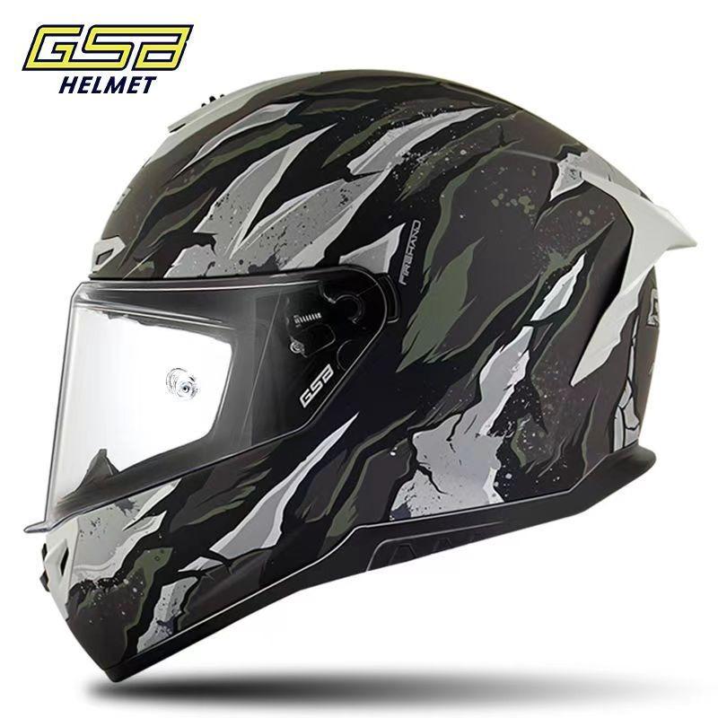 Motorcycle Helmet Men's and Women's Locomotive Full Helmet Bluetooth Electric Vehicle Four-season Universal Running Helmet Helmet