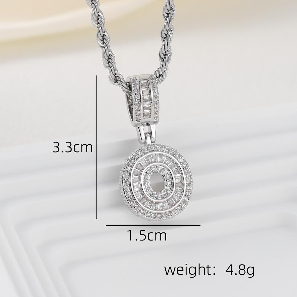 2025 New Initial Letter Necklace Women Men Cubic Zirconia Initial Pendant Necklace Rope Chain English A-Z Letter  Gift