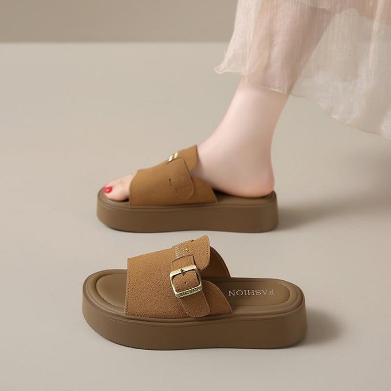 Thick-soled Bag Head Half Slippers Women's Summer New Sandals Wear Retro Lazy One Pedal Beach Shoes