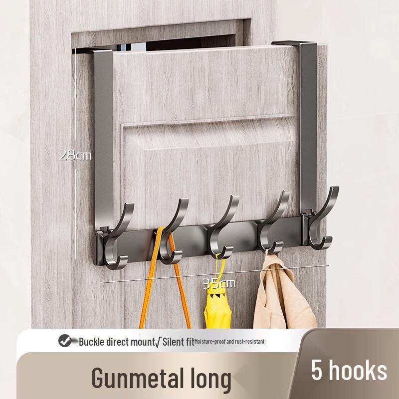 Punch-Free Over-the-Door Hook Rack
