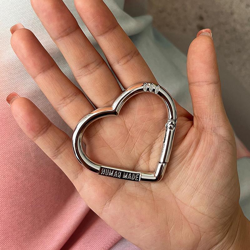 Kärlekshjärta Bokstav Karbinhake Nyckelring Bärbar DIY Öppen Metallspänne Kopplingskrokar Tillbehör