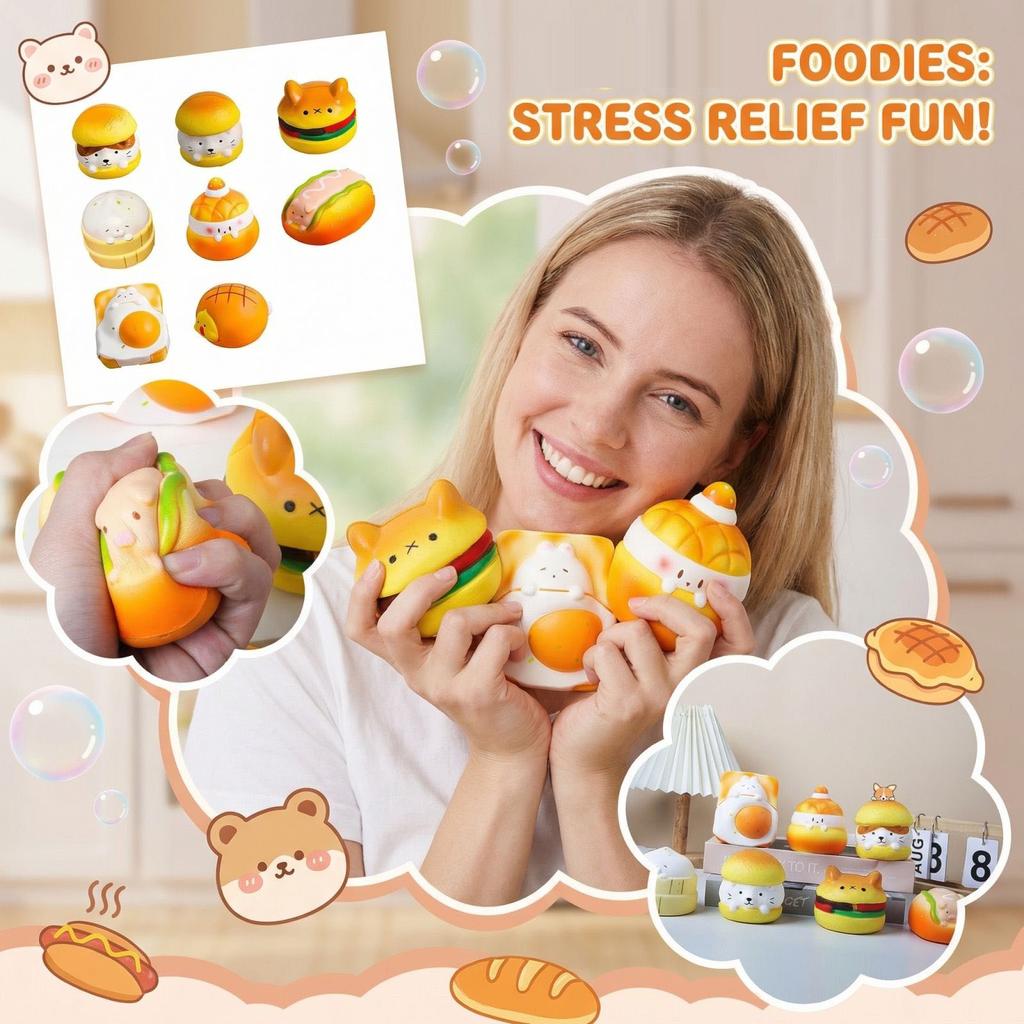 Cute Slow-bouncing Toy, Internet Sensation For Relieving Stress, Gooey Sticky Creative Bread And Enjoy.