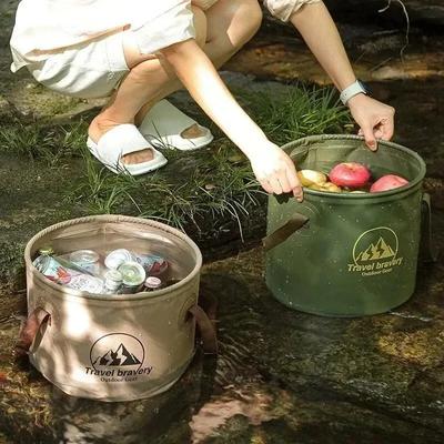 5/10/20L Faltbarer Tragbarer Eimer mit Deckel Autowäsche Angeln Badezimmerwerkzeug Silikoneimer Outdoor-Camping Haushaltswaren
