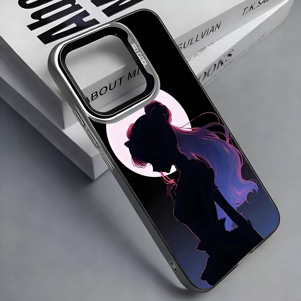 Coque de téléphone colorée Argentée au dos S-Sailor M-Moons Pour IPhone 17 16 15 14 13 12 11 Plus Pro Max Plus