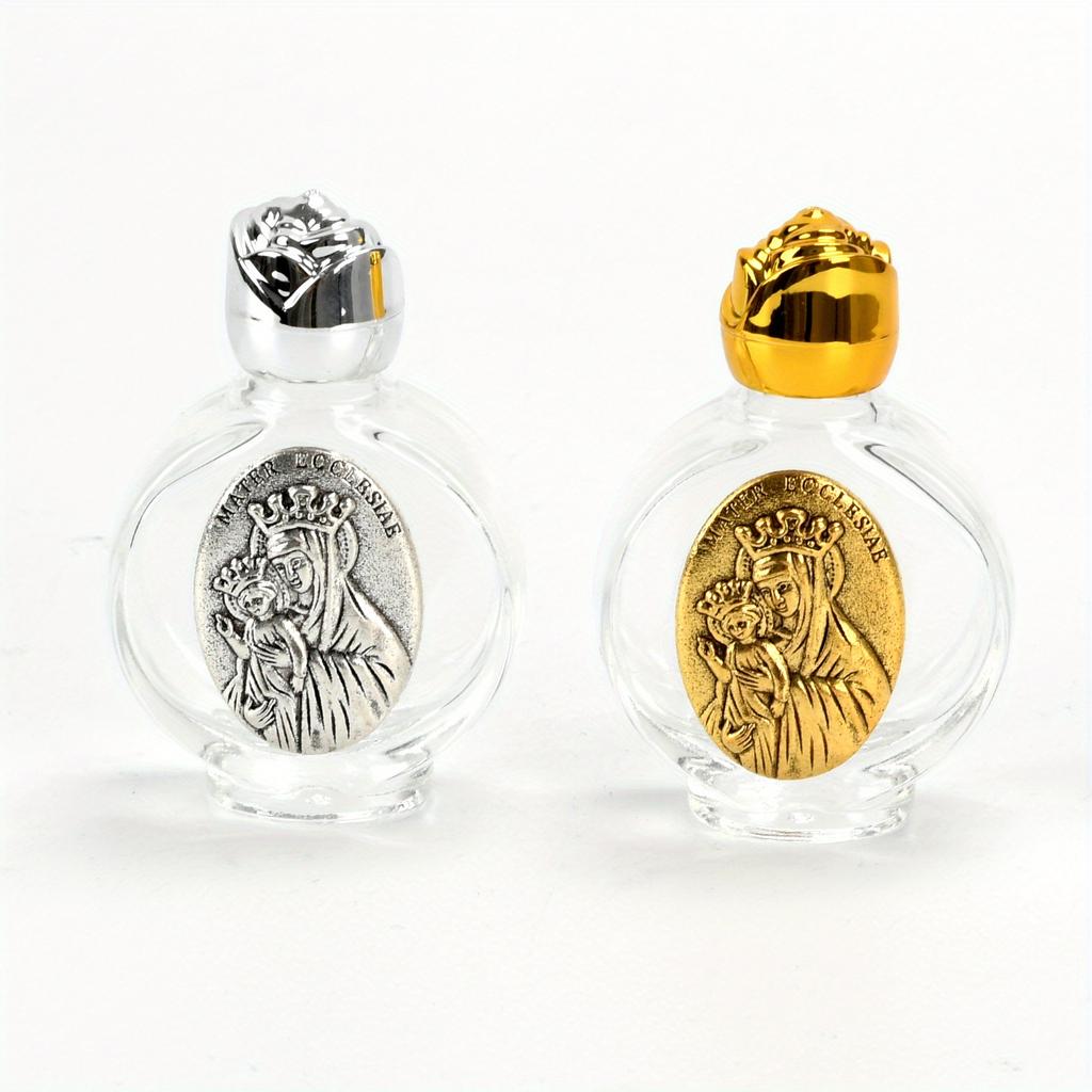 1Pc Holy Water Crown Virgin and Child Bottle Religious Cross Bottle Christian Virgin Sculpture Bottle Holy Water Bottle